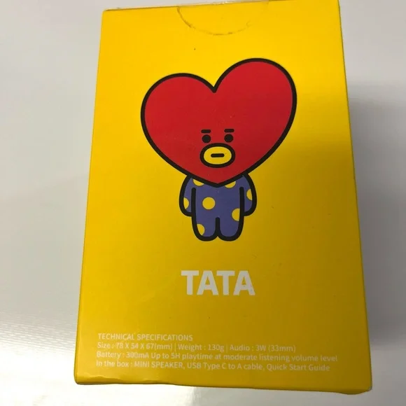 BTS LINE FRIENDS BT21 character TATA Mini Speaker Portable Bluetooth Speaker